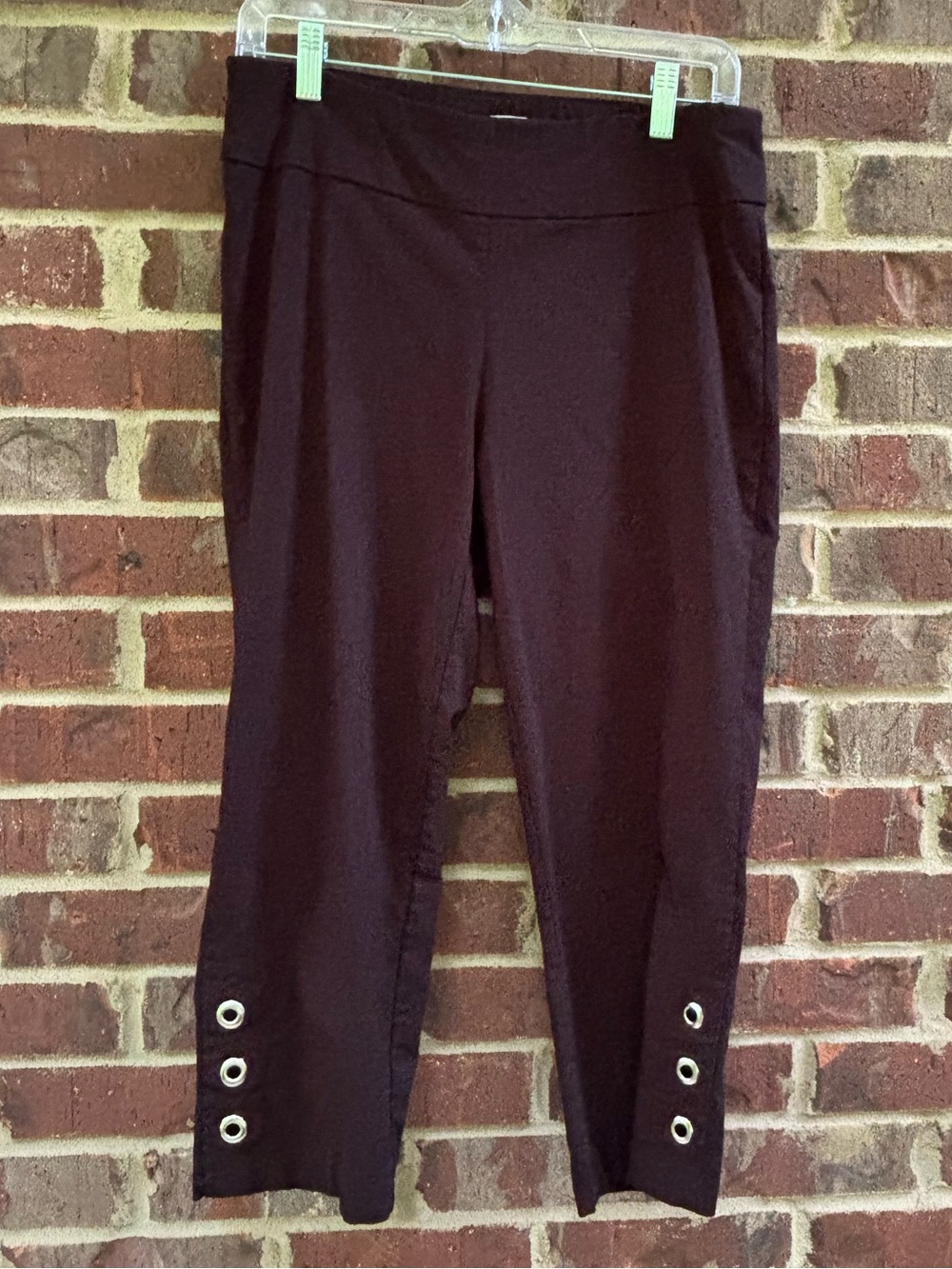 Zac & Rachel Black Cropped Eyelet-Accent Pants